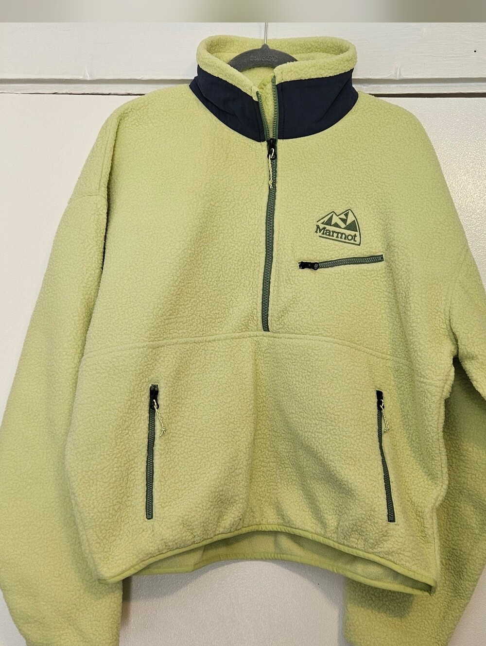 Marmot women's recycled fleece cropped pullover lime yellow/green - Picture 2 of 4